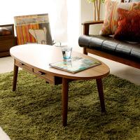 简约榻榻米咖啡现代橡木椭圆形全实木脚创意木茶几小桌子定制