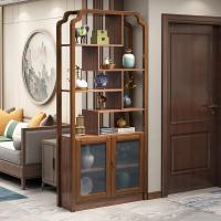 玄关柜靠墙博古架屏风柜实木框隔断柜装饰柜新中式客厅多宝阁酒柜定制 503组装框架结构