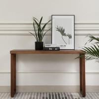 北欧简约实木新中式家用玄关桌沙发背几入户隔断端景边柜条案供台定制 拼板款:长80宽35高85cm组装