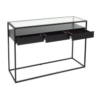 现代简约实木玄关柜端景台北欧墙边桌装饰储物桌厅柜沙发后背柜定制 黑色长100*宽35*高85CM(2个抽屉)整装