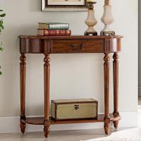 欧式厅入户实木玄关桌玄关台简约玄关柜沙发背几走廊靠墙桌定制 板栗色1200*350*900组装