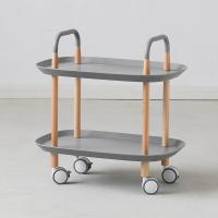 北欧储物架小茶几卧室置物架移动沙发边几客厅迷你丹麦床头小推车定制 灰色