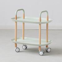 北欧储物架小茶几卧室置物架移动沙发边几客厅迷你丹麦床头小推车定制 薄荷绿