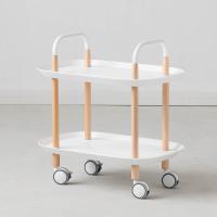 北欧储物架小茶几卧室置物架移动沙发边几客厅迷你丹麦床头小推车定制 白色