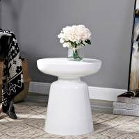 金属边几北欧客厅小茶几设计师现代简约沙发创意床边金色移动角几定制 白色