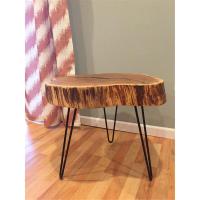 北欧沙发边几原木不规则飘窗小茶几角几小圆桌床头小桌子置物架定制 70*70*50cm（长宽高）随机造型木头厚度约10厘米