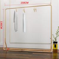服装店展示架婚纱陈列架男女衣服落地挂衣架中岛卧室侧挂货架定制 长150*宽40*高130金色官方标配