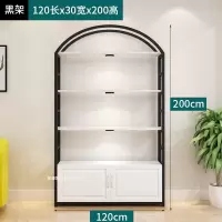 化妆品展柜院货架展示架置物架自由组合展柜多功能美甲展示柜定制 欧式门长120cm[黑架+白板]
