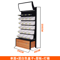 零食货架超市靠墙商店便利店多层散装散称小卖部干果小食品展示架定制 短款单面5层白盒子+层板+灯箱93*46*200