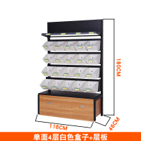 零食货架超市靠墙商店便利店多层散装散称小卖部干果小食品展示架定制 长款单面4层白盒子+层板116*46*180