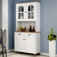 餐边柜现代简约酒柜微波炉碗柜客厅储物柜烤漆茶水柜定制 1米双层城区内双门