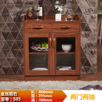 实木餐边柜多功能储物柜客厅酒柜现代简约收纳柜茶水柜碗橱柜定制 型号:505金丝檀色双门