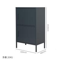 铁艺餐边柜现代简约透气储物柜碗橱柜北欧厨房收纳茶水柜家用放碗定制 上下开门餐边柜炭灰色双门