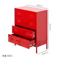 铁艺餐边柜现代简约透气储物柜碗橱柜北欧厨房收纳茶水柜家用放碗定制 四抽屉餐边柜圣诞红双门