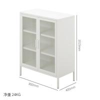 铁艺餐边柜现代简约透气储物柜碗橱柜北欧厨房收纳茶水柜家用放碗定制 网门餐边柜牛奶白双门