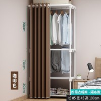 衣架落地卧室挂衣架简易衣架柜衣帽架置物架挂衣服包架子简约现代定制 [挂裤+置物]4层咖啡[85cm宽]