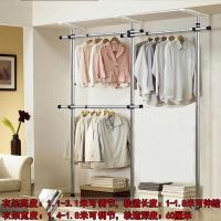 衣架衣服架子家用简易衣帽架衣架子挂衣架落地卧室多功能定制 不锈钢3立3横含全轨