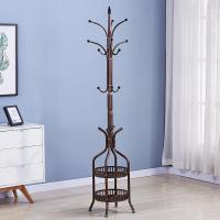 衣帽架落地铁艺挂衣架客厅大衣架时尚家用衣架子多功能定制 A款至尊双层古铜色