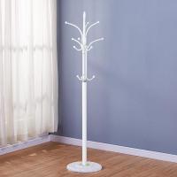 衣帽架落地铁艺挂衣架客厅大衣架时尚家用衣架子多功能定制 旗舰款塑胶花边底盘白色(人工底盘)