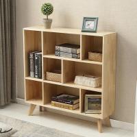 北欧实木书柜松木20MM厚板书架创意格子书柜饰品摆放架学校图书柜定制 708长97高96深24