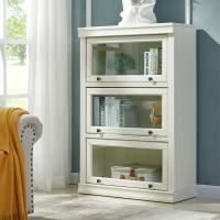 全实木书柜组合书橱轻奢原木带玻璃落地客厅置物储物柜定制 三层60cm白色长600x深325x高1210mm0.6-0