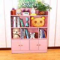 儿童置物柜书柜书架带柜子简易储物柜组合收纳柜简约现代定制 1米粉色书柜0.6米宽