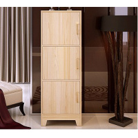 实木储物柜 地柜带 书柜自由组合 儿童松木收纳柜34153定制 三门清漆直拼板0.6米宽