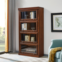 实木书柜家用落地带多层书架自由组合柜子收纳储物轻奢乡村定制 四层60cm胡桃色--长600X深325X高15800.6-