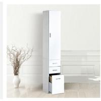 简约现代书柜书架带儿童储物收纳柜子自由组合定做窄柜定制 25*40*180暖白配浅胡桃门0.6米以下宽