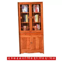 中式实木榆木书柜书架组合书房储物柜陈列展示柜置物架博古架定制 老款边书柜0.6米以下宽