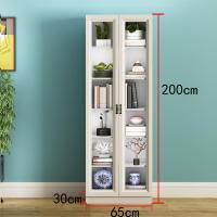 书柜带玻璃书柜书架储物柜自由组合欧式书柜置物省空间定制 全欧式玻璃门（全白色）0.6-0.8米宽