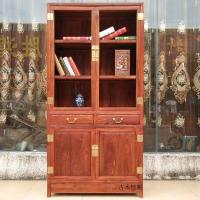 红木书柜刺猬紫檀收纳书柜花梨木中式办公室储物柜书橱实木茶叶柜定制 88长单个书柜不参加活动生漆烫蜡