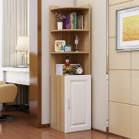 客厅书柜书架带角柜墙角柜转角柜三角形弧形置物架转角柜定制 170*40*40右门款(浅胡桃)组装