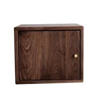 实木小书柜自由组合简约现代置物架书架格子柜黑胡桃木收纳格定制 黑胡桃木门柜0.6米以下宽