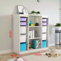 实木儿童玩具收纳柜宝宝书柜落地收纳架复式楼梯下储物柜子定制 3X80.6米以下宽