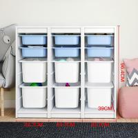 实木儿童玩具收纳柜宝宝书柜落地收纳架复式楼梯下储物柜子定制 3个1X60.6米以下宽