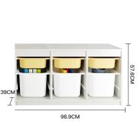 实木儿童玩具收纳柜宝宝书柜落地收纳架复式楼梯下储物柜子定制 3X3含盒子0.6米以下宽