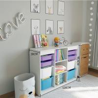 实木儿童玩具收纳柜宝宝书柜落地收纳架复式楼梯下储物柜子定制 30深度玩具柜长1200.6米以下宽