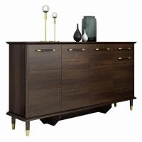 北欧轻奢鞋柜简约现代胡桃厅玄关柜大容量收纳家用口实木鞋柜定制 A06四门鞋柜(高一米)组装