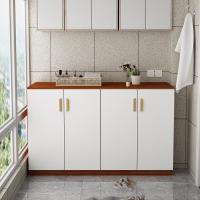 阳台鞋柜收纳置物柜储物柜简约现代地柜矮柜专用柜防晒鞋柜定制定制 长80深40高100两门三层 组装