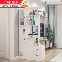 欧式玄关柜隔断多功能鞋柜酒柜入户厅柜客厅进简约现代屏风柜定制 100cm格桑组装