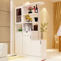 鞋柜口隔断客厅现代简约厅柜双面酒柜大容量鞋家用一体玄关柜定制 2019新款浅胡桃四门121cm组装