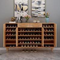 鞋柜家用口大容量储物柜简约现代厅柜阳台收纳鞋架实木玄关柜定制 A06款组装