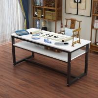 简易书法桌书画桌家用电脑桌毛笔专用写字台学生桌双层培训课桌椅定制 200*100*80加固