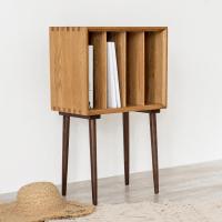 浮生记/北欧实木杂志柜 白橡木沙发边柜胡桃木储物柜简约家具书柜定制 樱桃木拼胡桃木0.6米以下宽