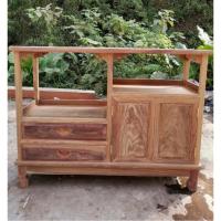 红木茶水柜刺猬紫檀餐边柜花梨木实木储物柜客厅茶叶柜置物碗橱柜定制 刺猬紫檀素面茶水柜98*36*82双门