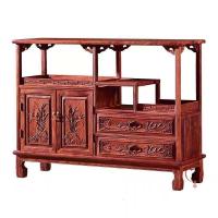 红木茶水柜刺猬紫檀餐边柜花梨木实木储物柜客厅茶叶柜置物碗橱柜定制 刺猬紫檀虎脚茶水柜117*36*86双门