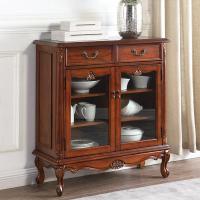 餐边柜实木茶水柜复古装饰柜边柜乡村厅柜玄关柜客厅储物柜定制 全实木材质预定双门