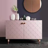 简约北欧边柜现代鱼鳞柜客厅轻奢酒茶水储物玄关鞋柜餐边柜定制 定制尺寸颜色大小双门