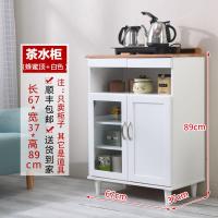 餐边柜现代简约实木储物柜厨房电器收纳柜橱柜欧式碗柜客厅茶水柜定制 D款蜂蜜顶+白色双门